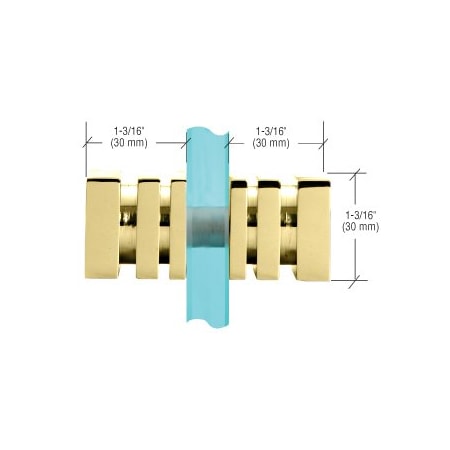 Cr Laurence Unlacquered Brass Square Back-to-Back Style Knobs SDK160ULBR